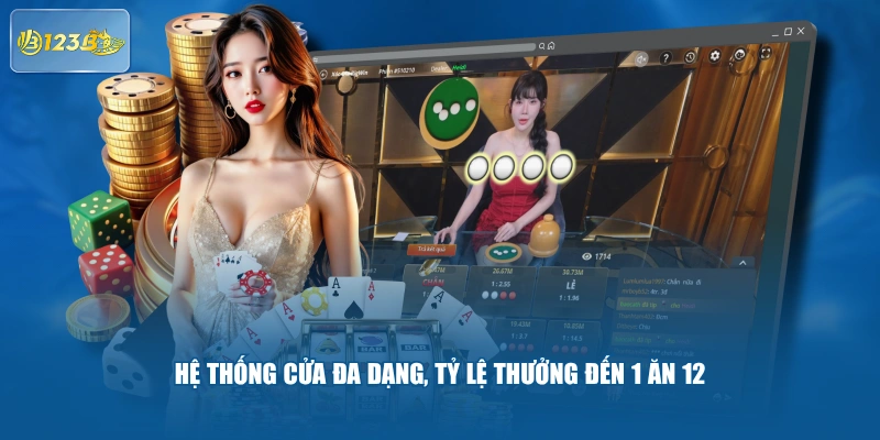 Hệ thống cửa đa dạng, tỷ lệ thưởng đến 1 ăn 12